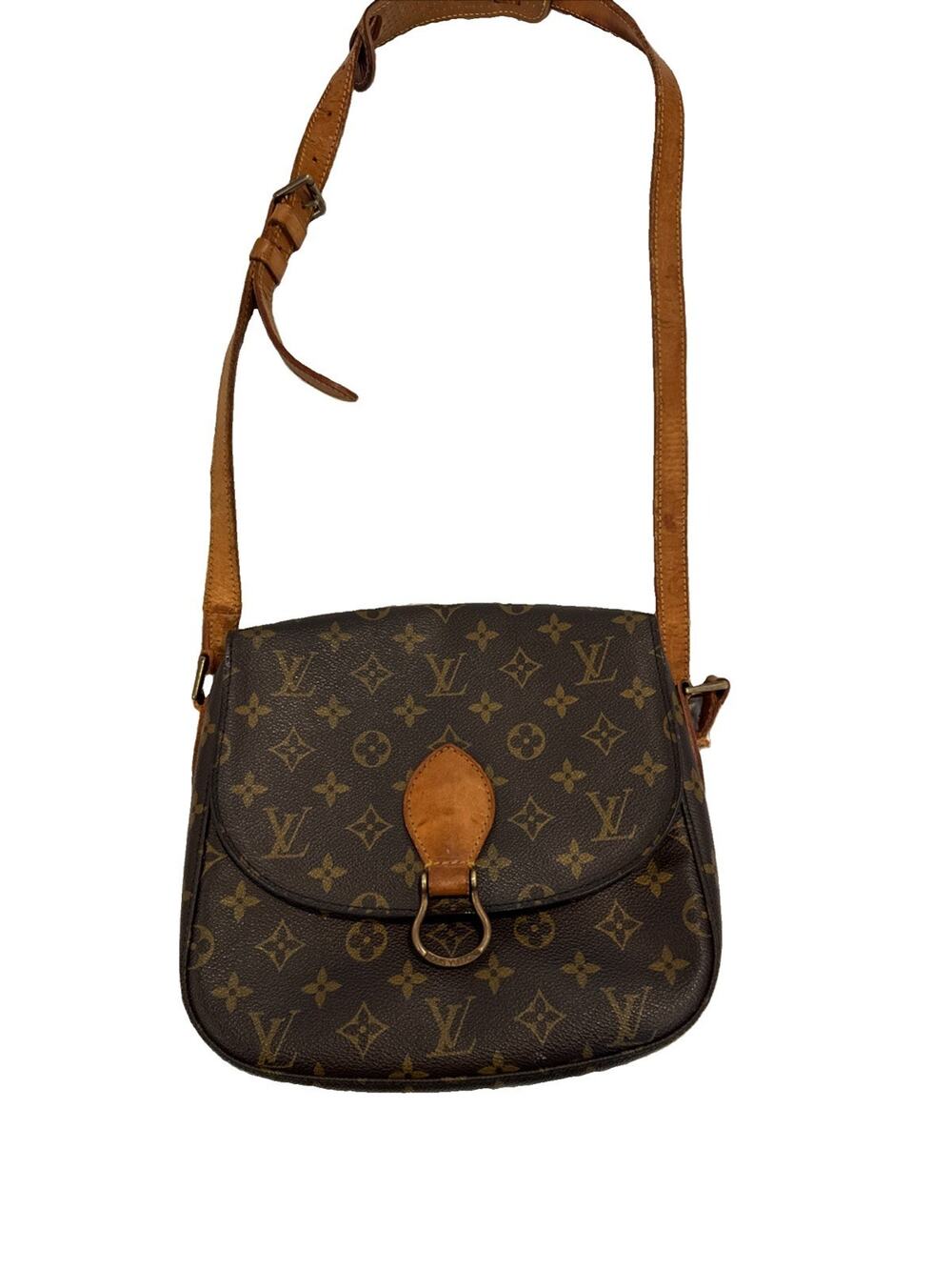 Authentic LOUIS VUITTON Saint Cloud LV Monogram Leather Crossbody Bag France